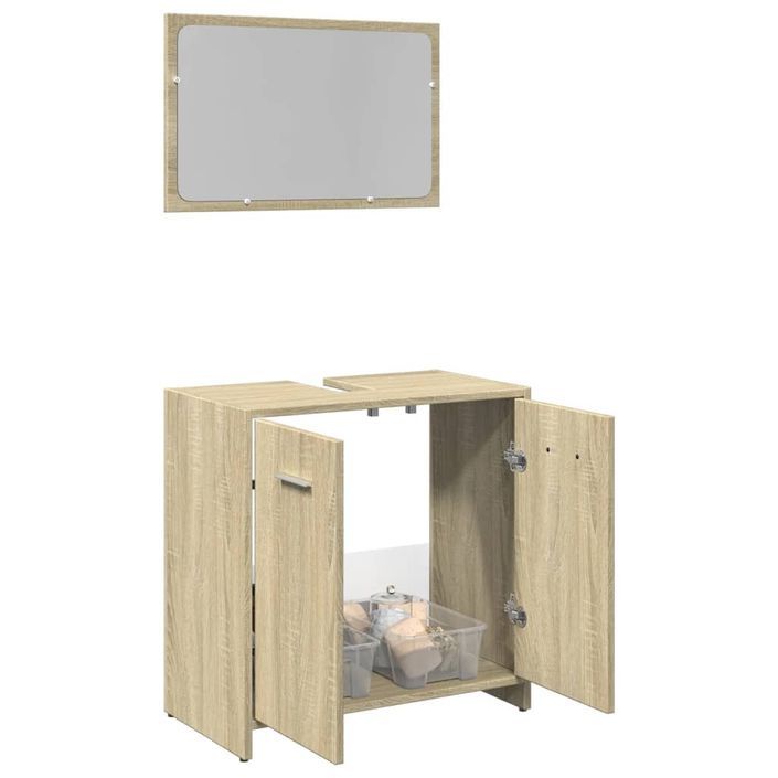 Ensemble de meubles de salle de bain 2 pcs chêne sonoma - Photo n°1