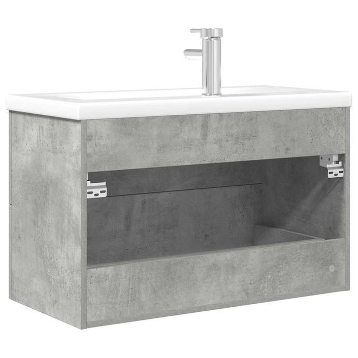 Ensemble de meubles de salle de bain 2 pcs gris béton - Photo n°7