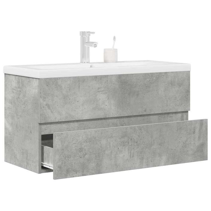 Ensemble de meubles de salle de bain 2 pcs gris béton - Photo n°1