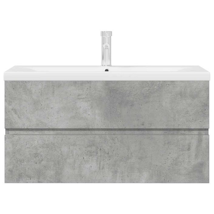 Ensemble de meubles de salle de bain 2 pcs gris béton - Photo n°4