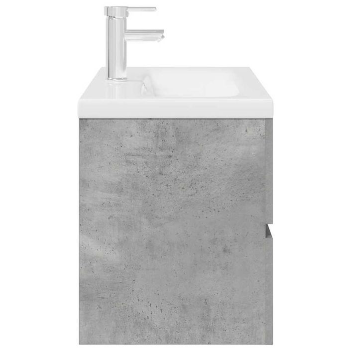 Ensemble de meubles de salle de bain 2 pcs gris béton - Photo n°7