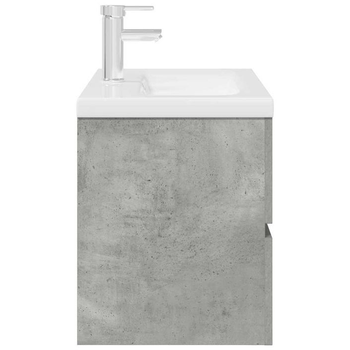 Ensemble de meubles de salle de bain 2 pcs gris béton - Photo n°7