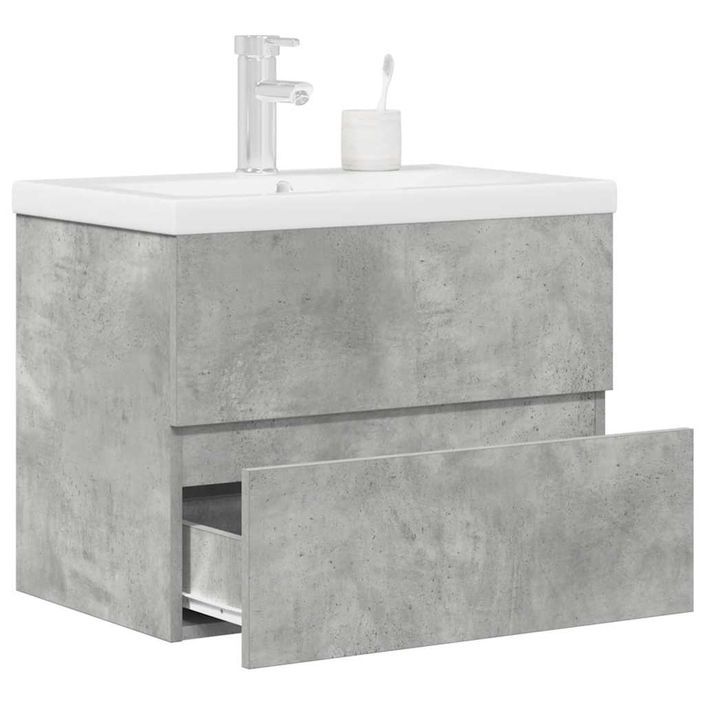 Ensemble de meubles de salle de bain 2 pcs gris béton - Photo n°1