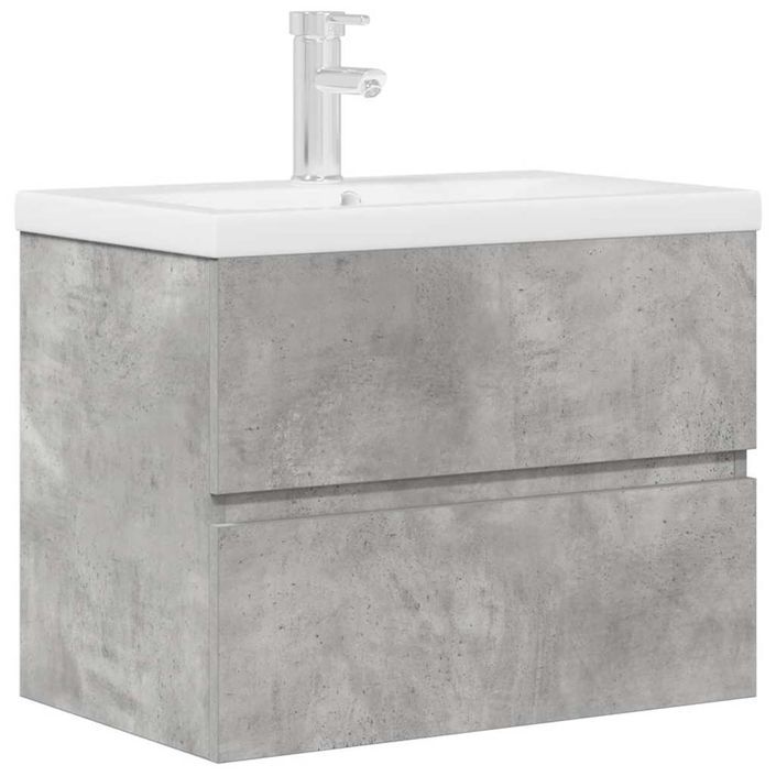 Ensemble de meubles de salle de bain 2 pcs gris béton - Photo n°2