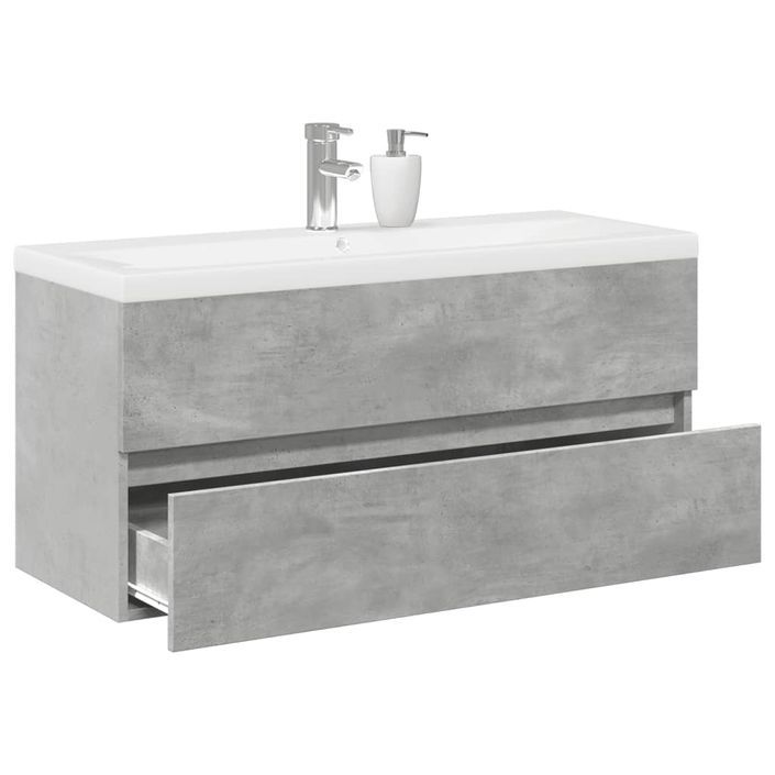 Ensemble de meubles de salle de bain 2 pcs gris béton - Photo n°1