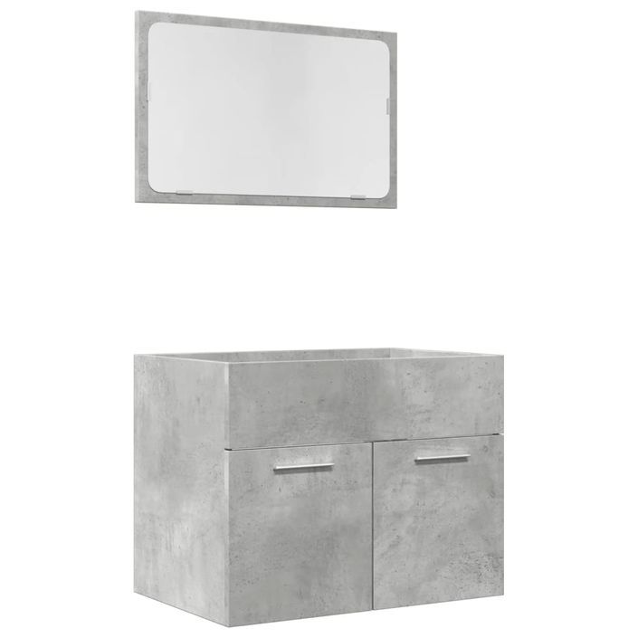 Ensemble de meubles de salle de bain 2 pcs gris béton - Photo n°2