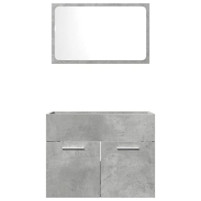 Ensemble de meubles de salle de bain 2 pcs gris béton - Photo n°4