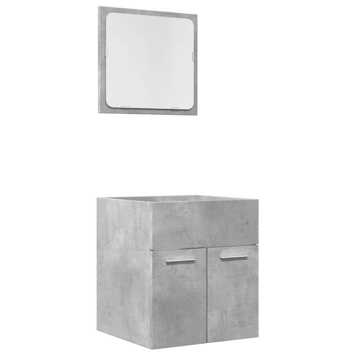 Ensemble de meubles de salle de bain 2 pcs gris béton - Photo n°2