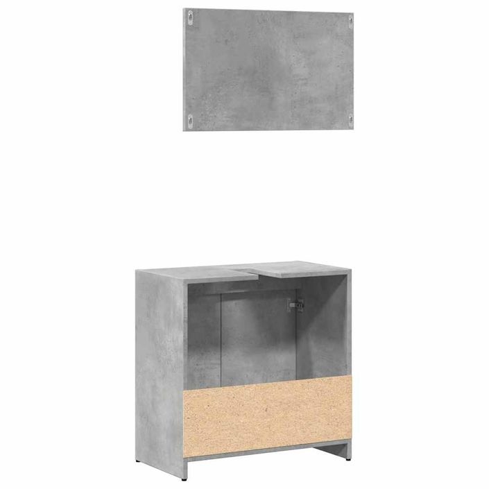 Ensemble de meubles de salle de bain 2 pcs gris béton - Photo n°6