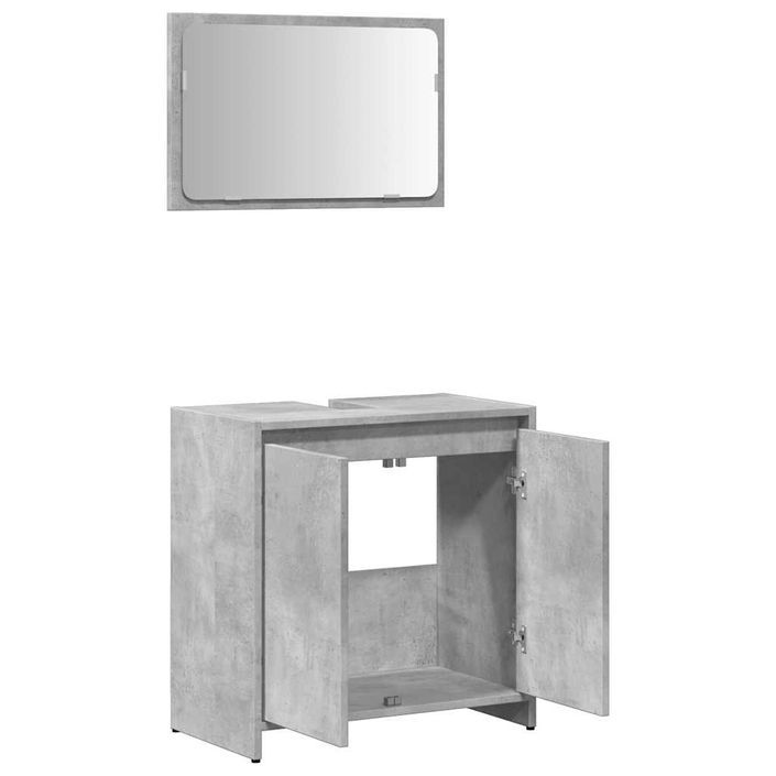 Ensemble de meubles de salle de bain 2 pcs gris béton - Photo n°7