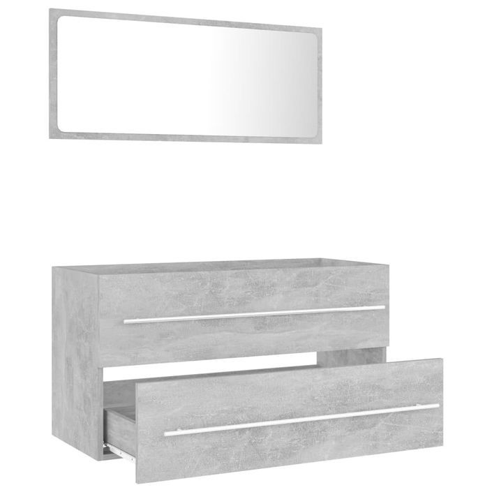 Ensemble de meubles de salle de bain 2 pcs Gris béton 6 - Photo n°5