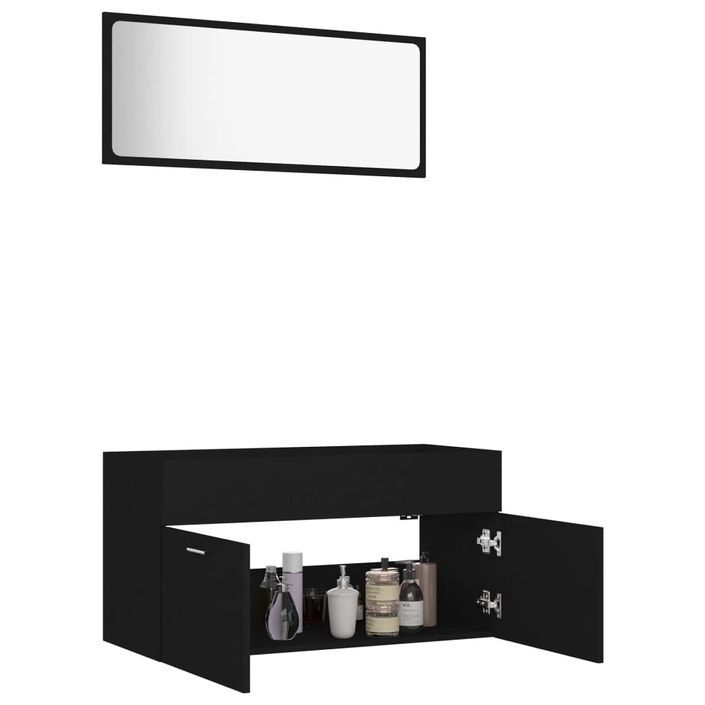 Ensemble de meubles de salle de bain 2 pcs Noir 11 - Photo n°4