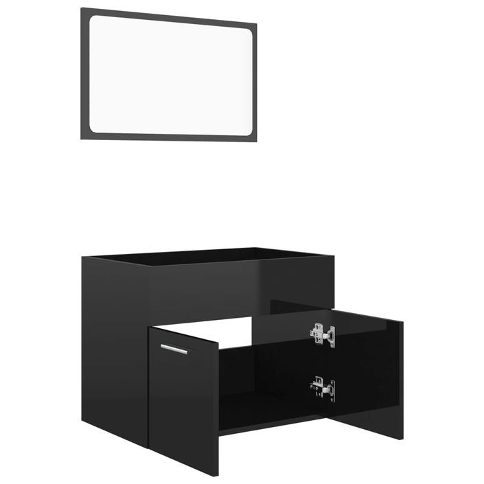 Ensemble de meubles de salle de bain 2 pcs Noir brillant - Photo n°6