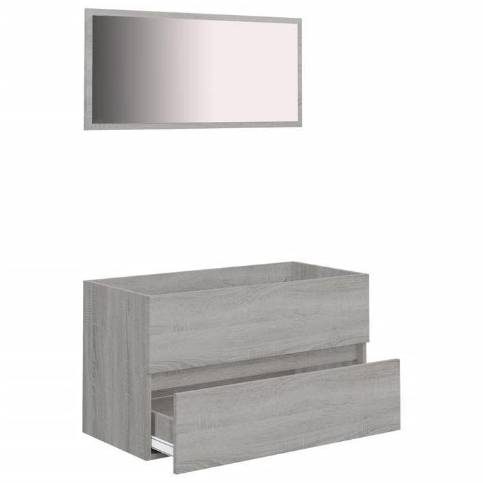 Ensemble de meubles de salle de bain 2 pcs Sonoma gris - Photo n°5