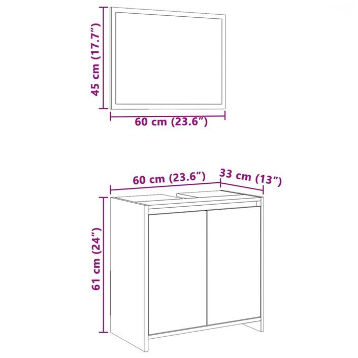 Ensemble de meubles de salle de bain 2 pcs Sonoma gris - Photo n°10