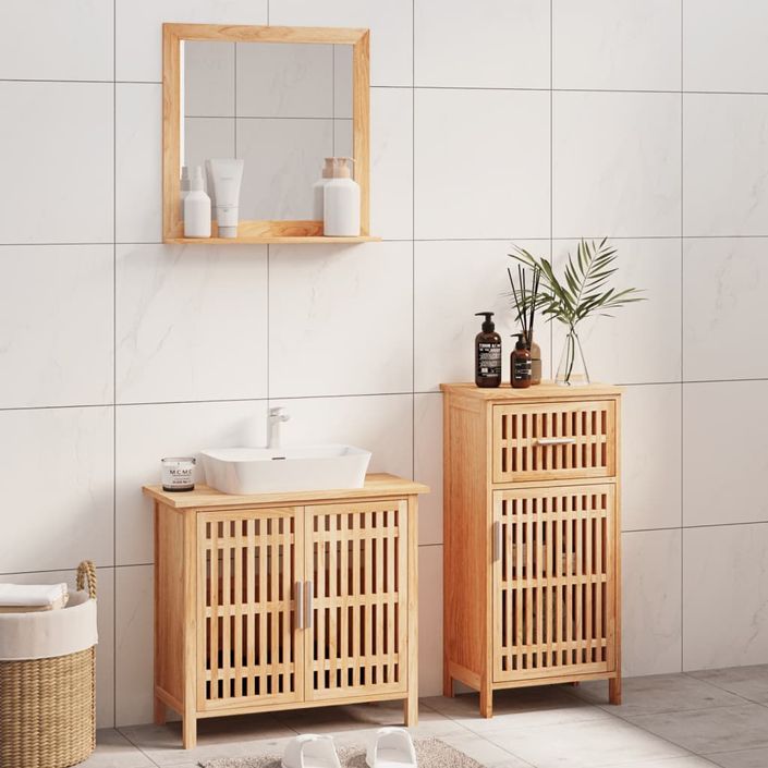 Ensemble de meubles de salle de bain 3 pcs Bois massif de noyer - Photo n°1