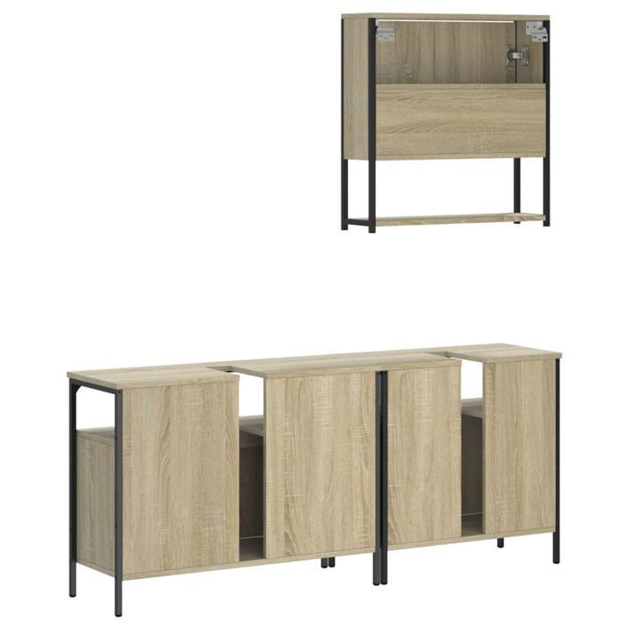 Ensemble de meubles de salle de bain 3 pcs chêne sonoma - Photo n°8