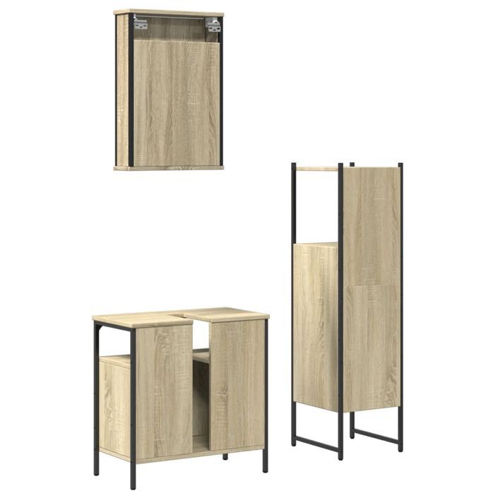 Ensemble de meubles de salle de bain 3 pcs chêne sonoma - Photo n°8