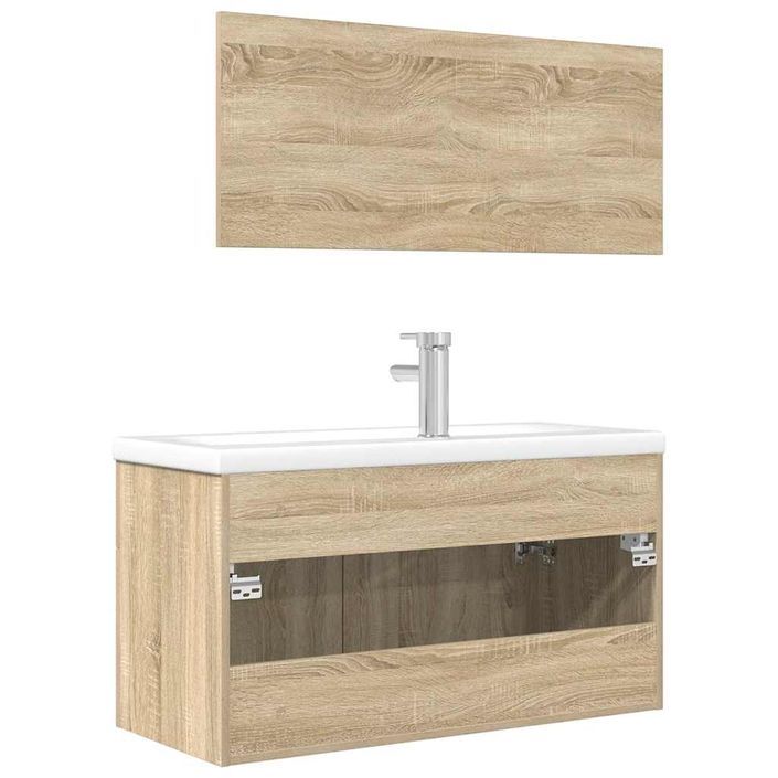 Ensemble de meubles de salle de bain 3 pcs chêne sonoma - Photo n°9