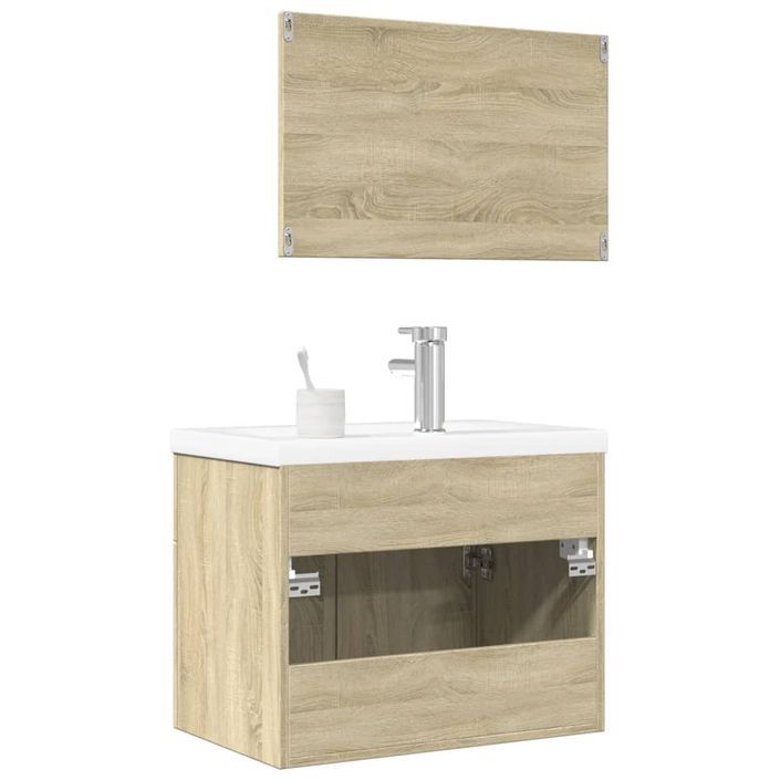 Ensemble de meubles de salle de bain 3 pcs chêne sonoma - Photo n°6