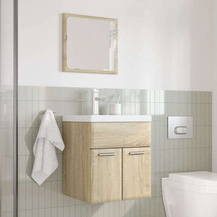 Ensemble de meubles de salle de bain 3 pcs chêne sonoma - Photo n°3