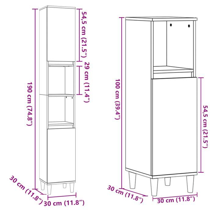 Ensemble de meubles de salle de bain 3 pcs chêne sonoma - Photo n°9