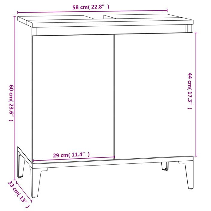 Ensemble de meubles de salle de bain 3 pcs gris béton - Photo n°9