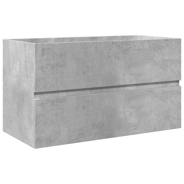 Ensemble de meubles de salle de bain 3 pcs gris béton - Photo n°6