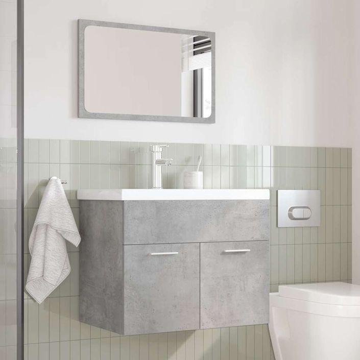 Ensemble de meubles de salle de bain 3 pcs gris béton - Photo n°3