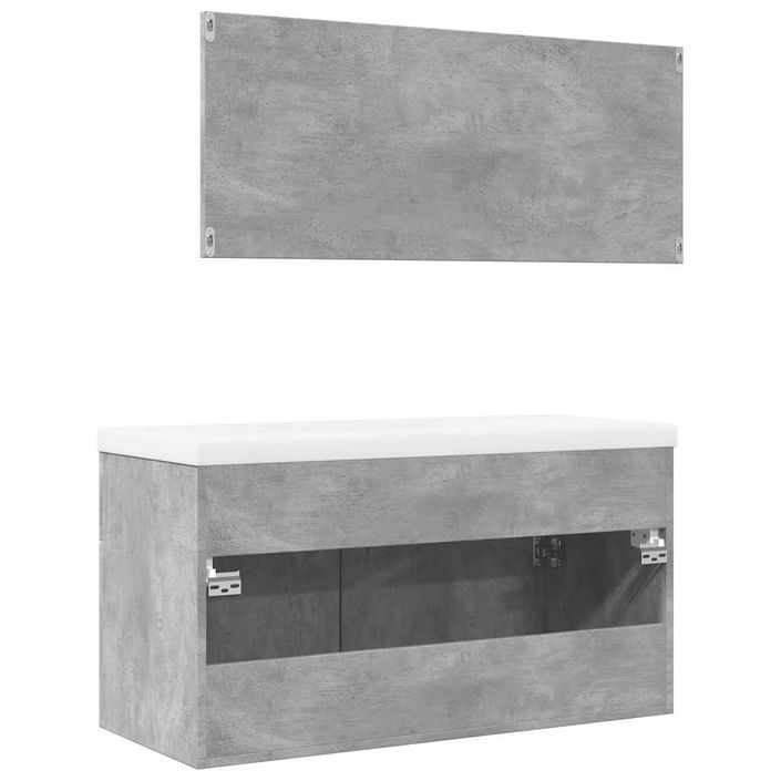 Ensemble de meubles de salle de bain 3 pcs gris béton - Photo n°9