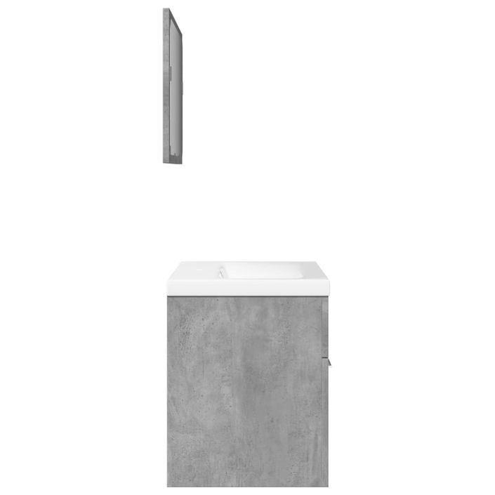 Ensemble de meubles de salle de bain 3 pcs gris béton - Photo n°4