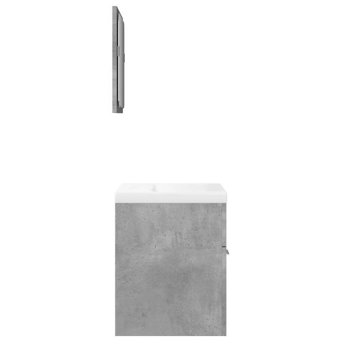 Ensemble de meubles de salle de bain 3 pcs gris béton - Photo n°5