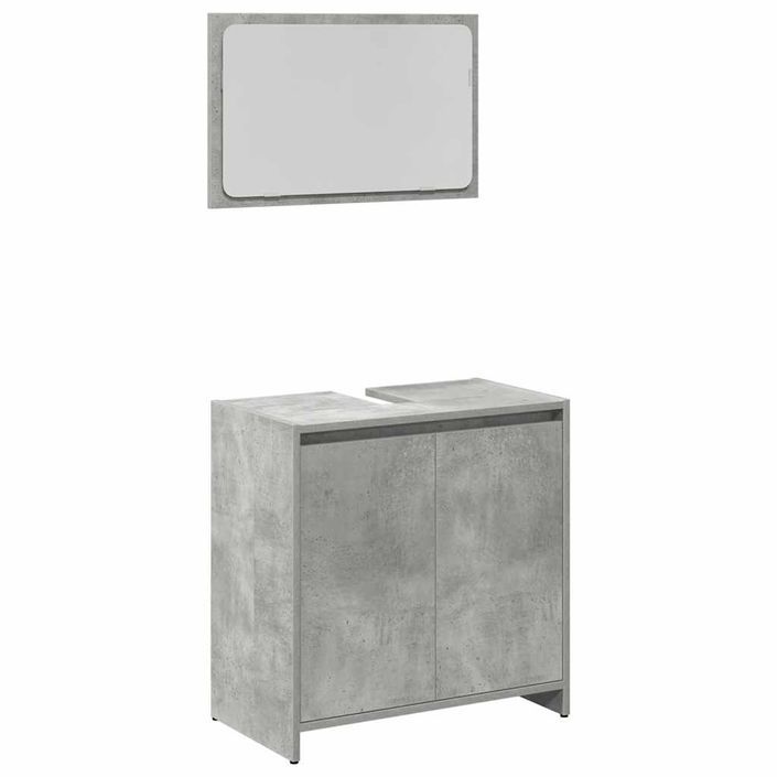 Ensemble de meubles de salle de bain 3 pcs gris béton - Photo n°6