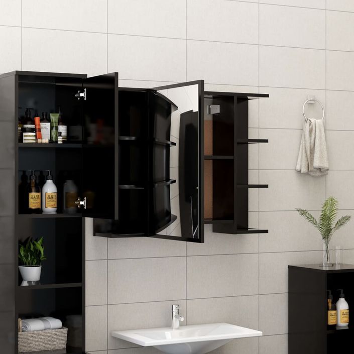 Ensemble de meubles de salle de bain 3 pcs Noir 3 - Photo n°6