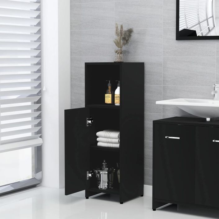 Ensemble de meubles de salle de bain 3 pcs Noir 2 - Photo n°6