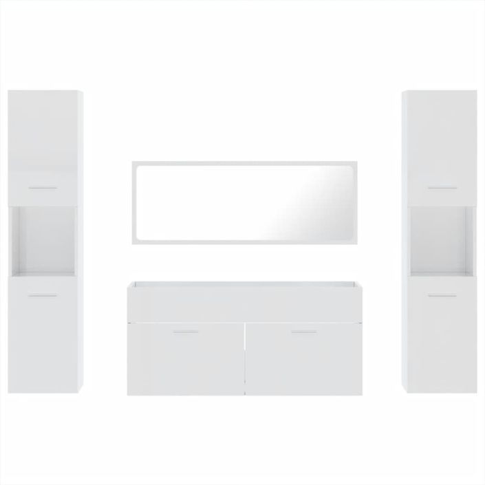 Ensemble de meubles de salle de bain 4 pcs blanc brillant - Photo n°5