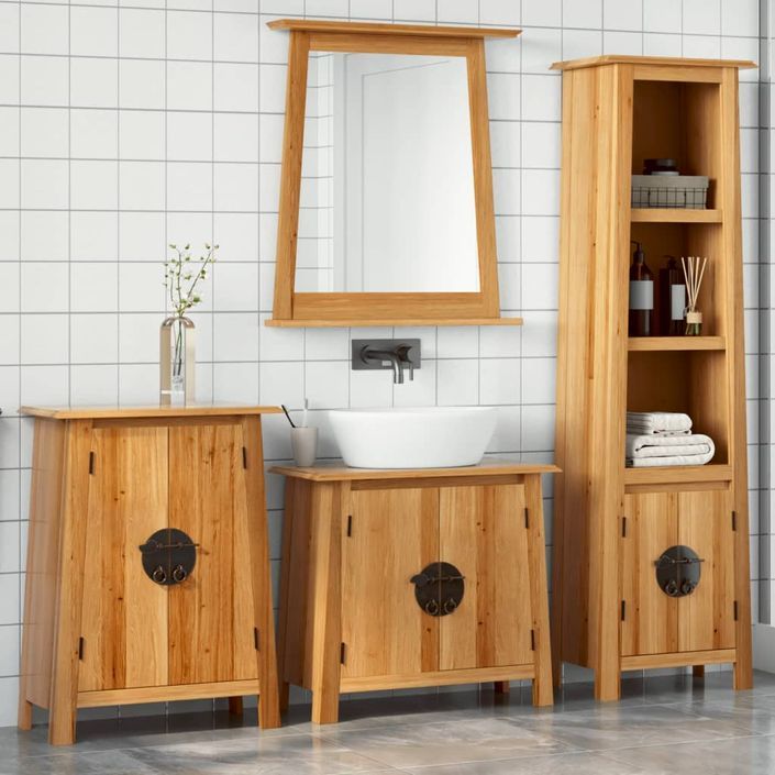 Ensemble de meubles de salle de bain 4 pcs bois de pin massif - Photo n°1