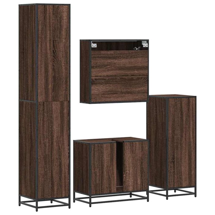 Ensemble de meubles de salle de bain 4 pcs chêne marron - Photo n°8