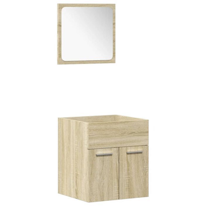 Ensemble de meubles de salle de bain 4 pcs chêne sonoma - Photo n°4