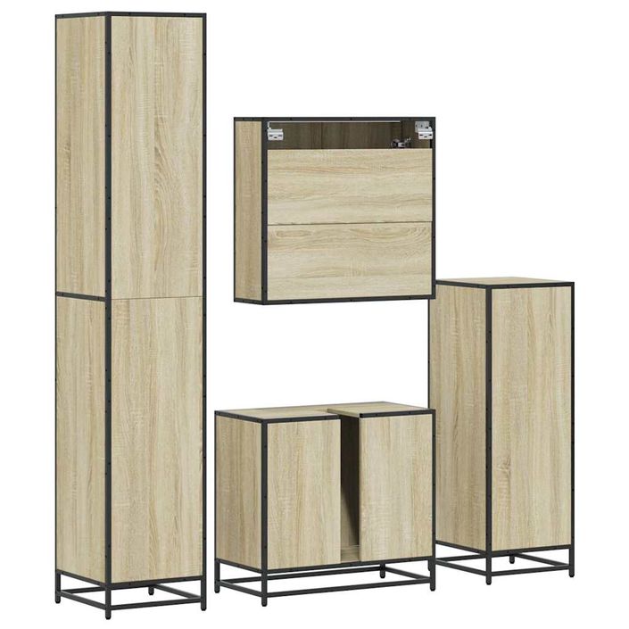 Ensemble de meubles de salle de bain 4 pcs chêne sonoma - Photo n°8