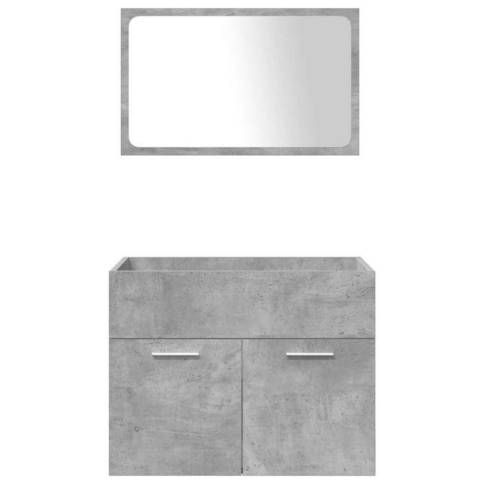 Ensemble de meubles de salle de bain 4 pcs gris béton - Photo n°6