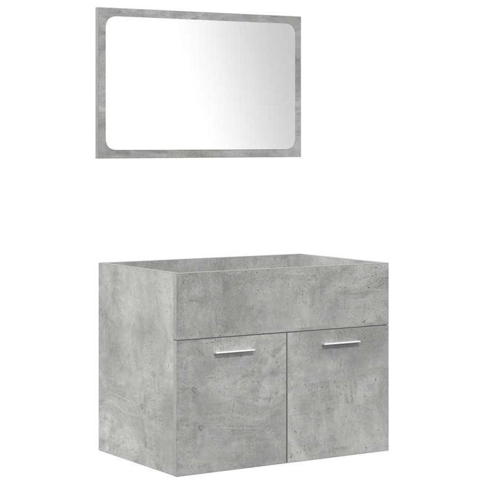 Ensemble de meubles de salle de bain 4 pcs gris béton - Photo n°6