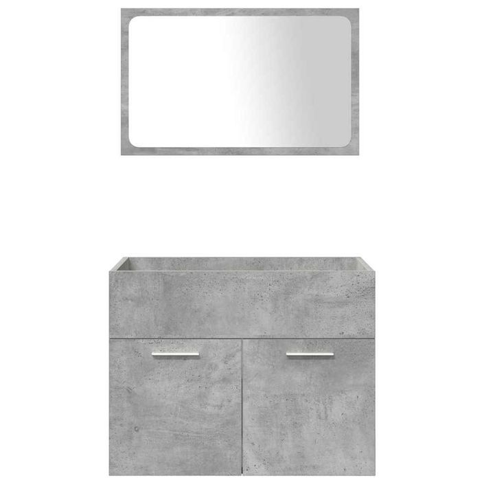 Ensemble de meubles de salle de bain 4 pcs gris béton - Photo n°9