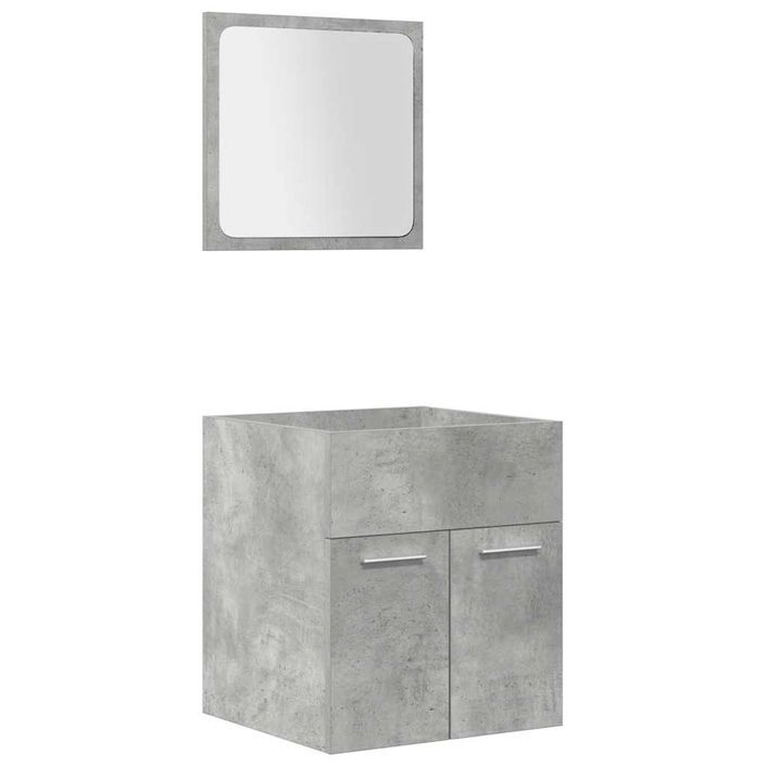 Ensemble de meubles de salle de bain 4 pcs gris béton - Photo n°6