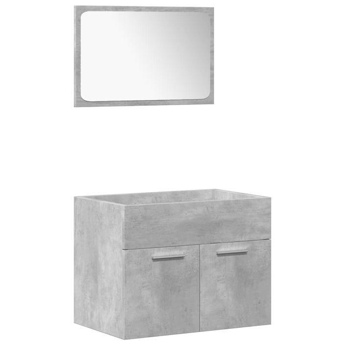 Ensemble de meubles de salle de bain 4 pcs gris béton - Photo n°4