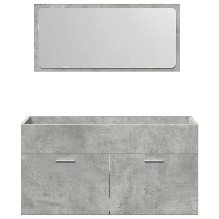 Ensemble de meubles de salle de bain 4 pcs gris béton - Photo n°8