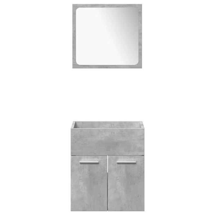 Ensemble de meubles de salle de bain 4 pcs gris béton - Photo n°5