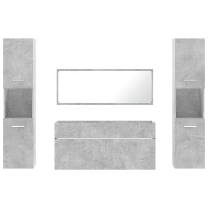 Ensemble de meubles de salle de bain 4 pcs gris béton - Photo n°5