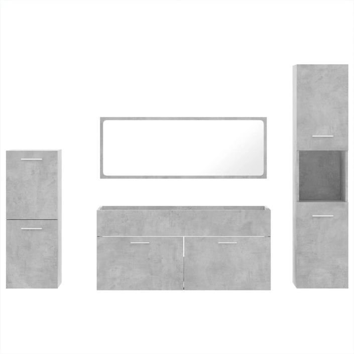 Ensemble de meubles de salle de bain 4 pcs gris béton - Photo n°5