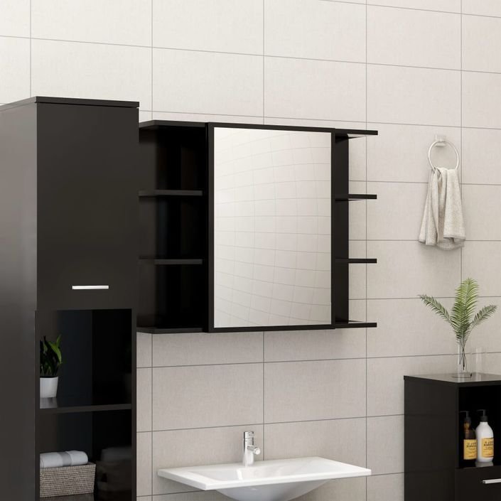 Ensemble de meubles de salle de bain 4 pcs Noir 2 - Photo n°4